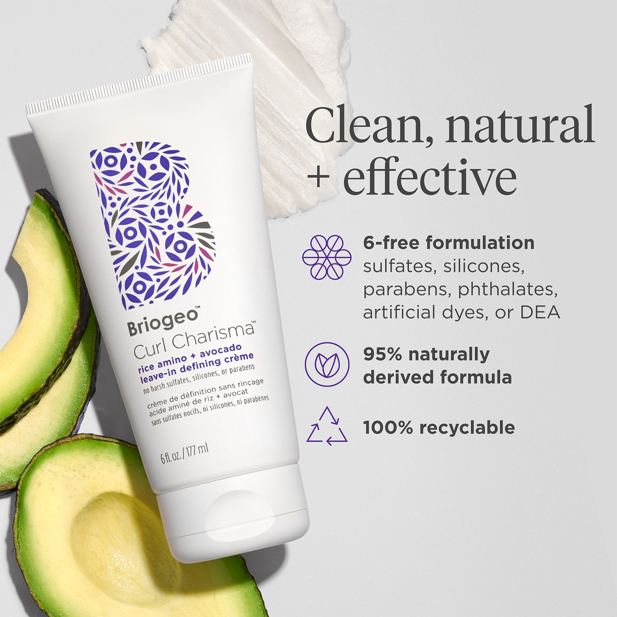 Curl Charisma™ Rice Amino + Avocado Leave-In Defining Creme - Briogeo